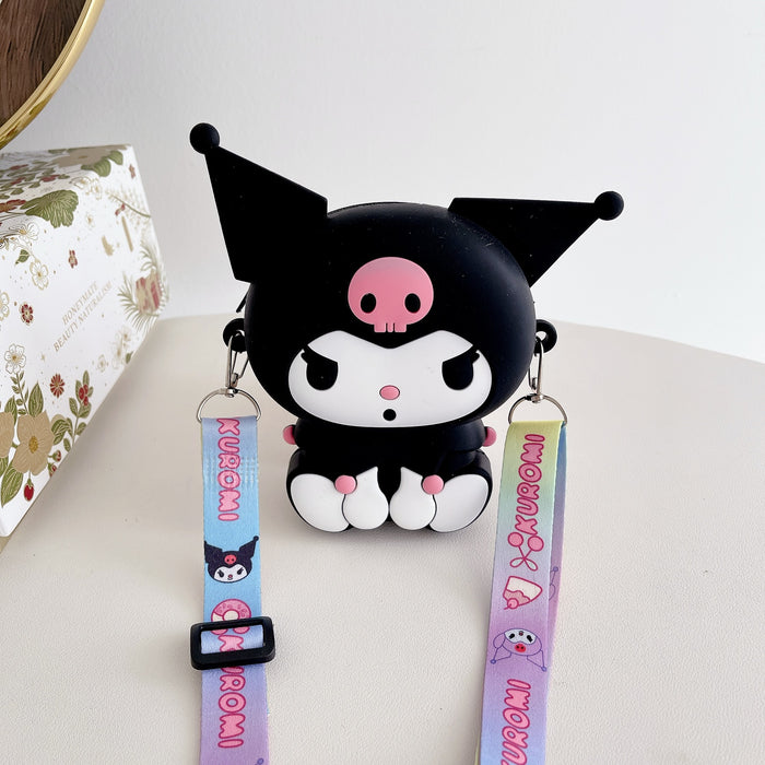 Wholesale Silicone coin purse crossbody bag cute pendant key bag storage wallet