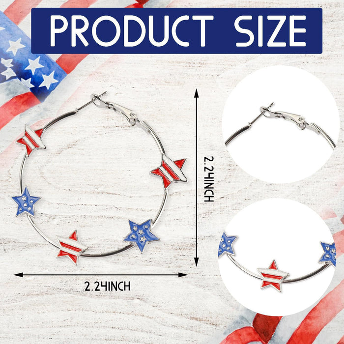 Wholesale New Five pointed Star Independence Day Flag Love Peach Heart Earrings