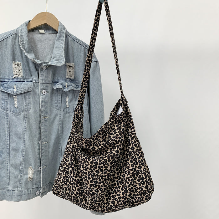 Wholesale Diagonal cross bag, large capacity single shoulder shopping bag, fashionable canvas bag