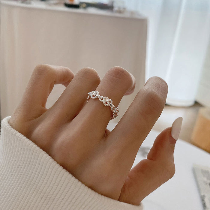 Wholesale Pure silver heart-shaped open ring, simple and luxurious index finger ring and bracelet