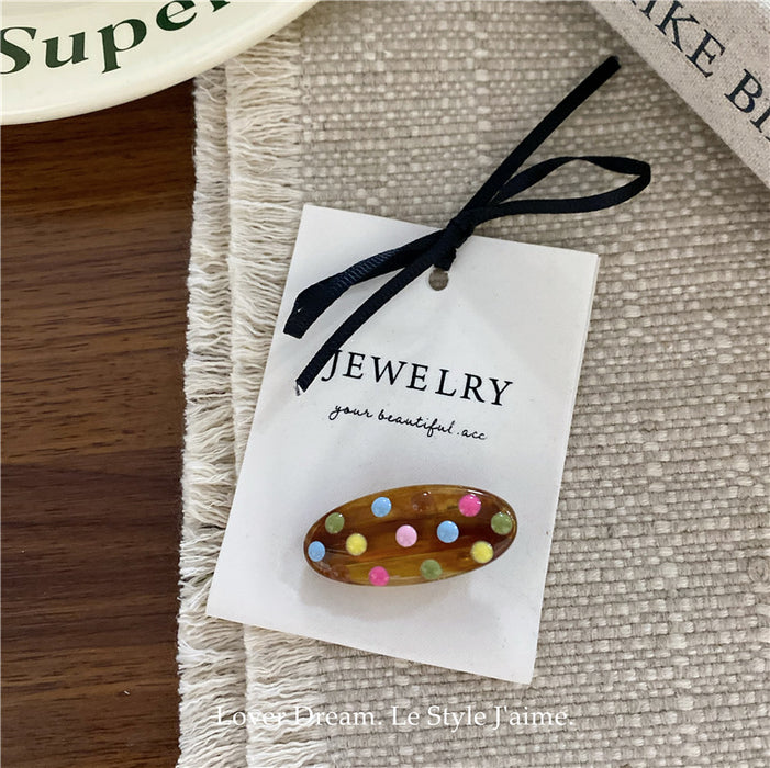 Wholesale Colorful polka dot love bow hair clip, cute bangs clip hair accessory