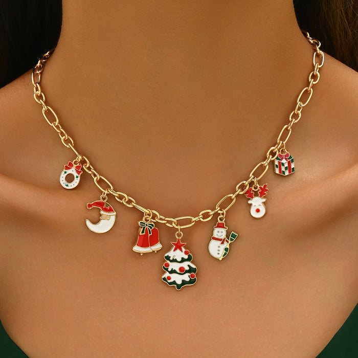 Wholesale Christmas Snowman Clavicle Necklace