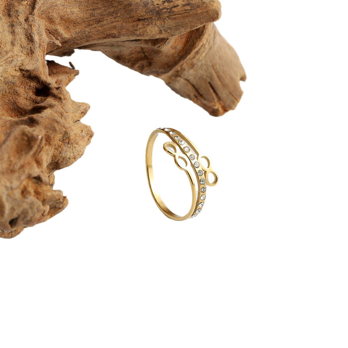 Wholesale ring jewelry titanium steel ring color retention gold plating women's ring