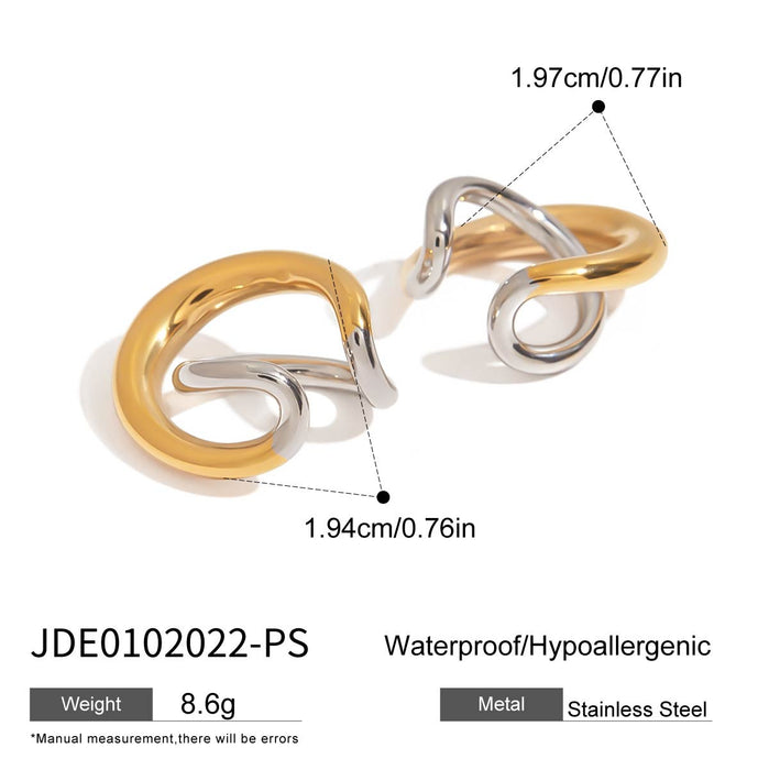 Wholesale Stainless Steel White Diamond Heart Earrings