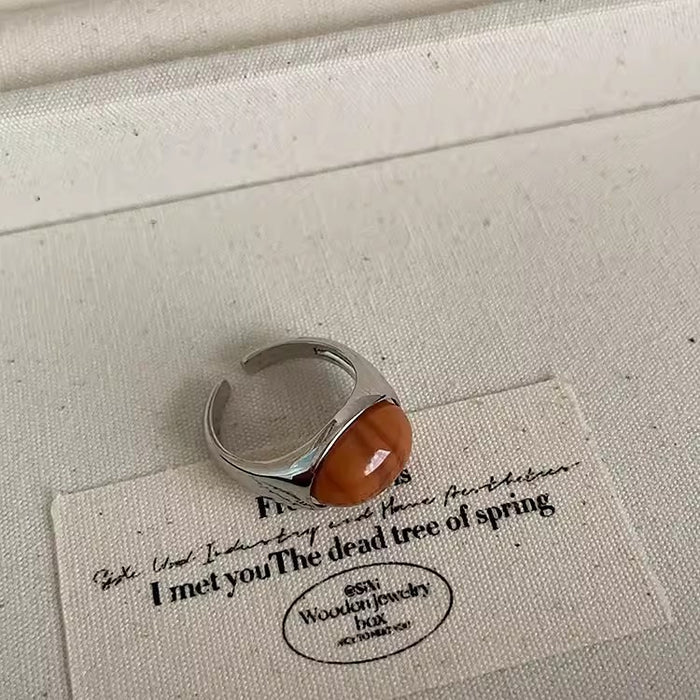 Wholesale Open mouth ring, female niche design, light luxury, high-end sensory food ring, retro decoration