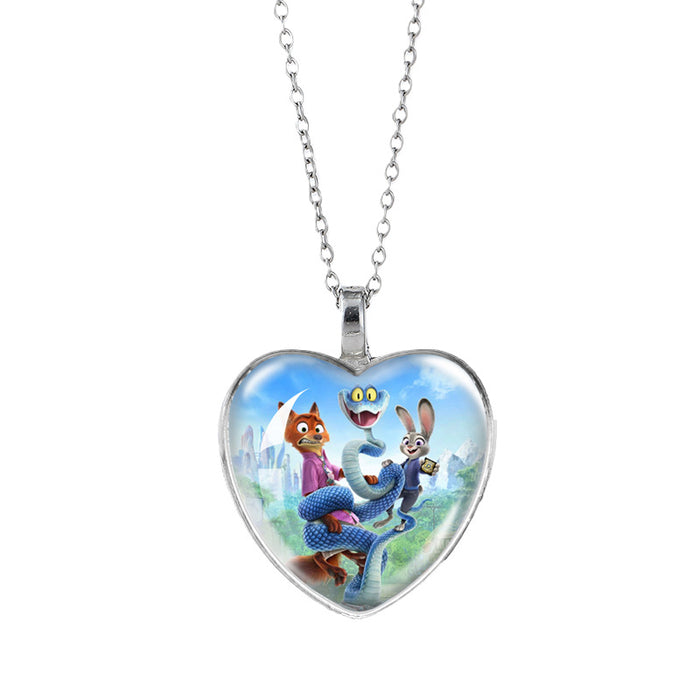 Wholesale Time Gem Heart Necklaces Pendant Sweater Chain Couple Gift