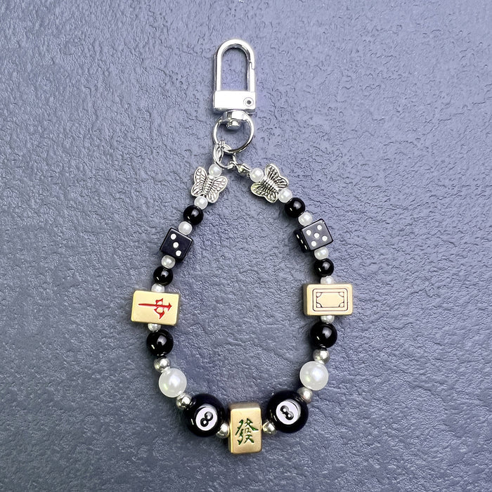 Wholesale jewelry  billiards black 8 dice mobile phone lanyard hair whiteboard smiley hip hop