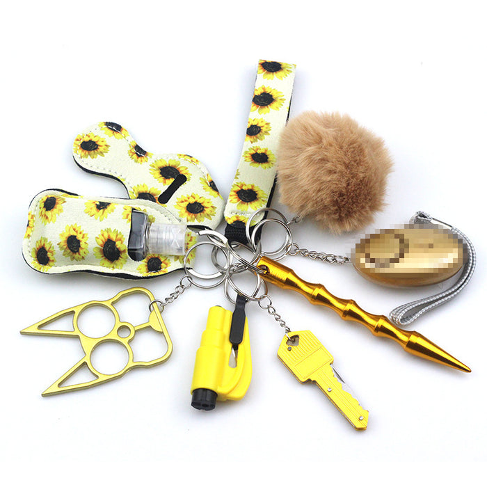 Wholesale Hand Sanitizer Bag Zinc Alloy Wrist Multi-function Keychain 10-piece Set JDC-KC-TouMS015