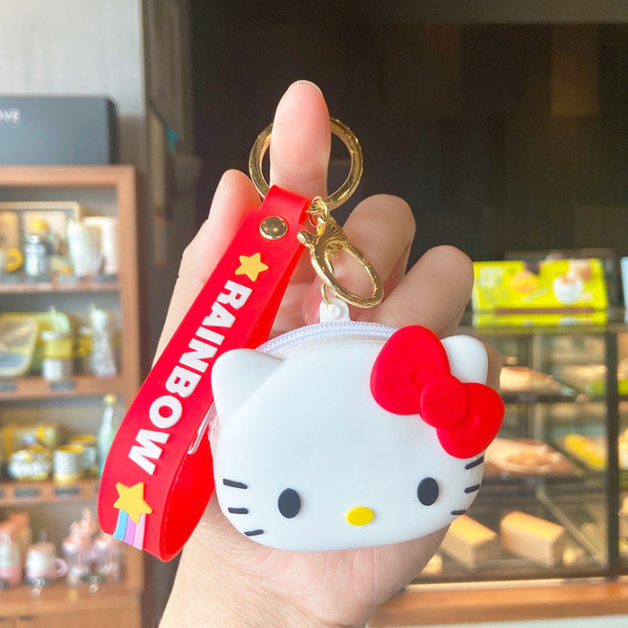 Wholesale Cartoon Cat Silicone Coin Purse Keychain JDC-KC-YD104