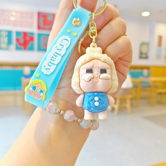 Wholesale Tears Doll Cartoon Keychain Cute Doll Children' s School Bag Pendant Car Keychain Doll Machine Small Gift