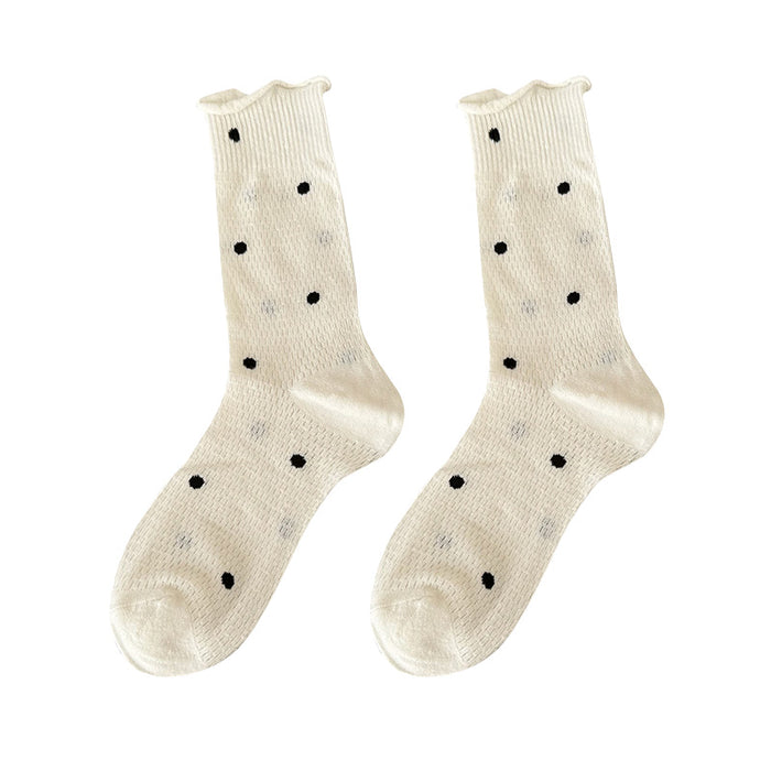 Wholesale Stacked socks, thin, breathable, solid color, polka dot, midsole, long socks, summer odor proof, sweat absorbing