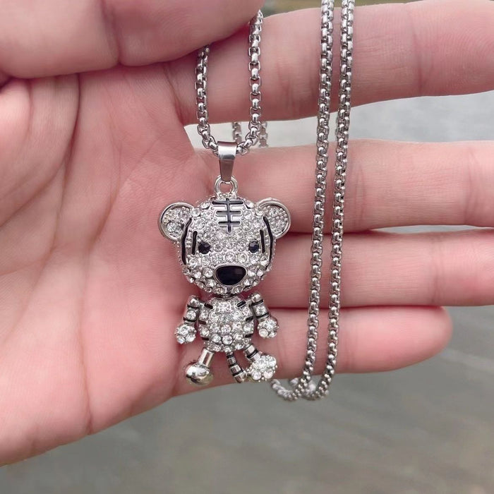 Wholesale Full Diamond Simple Cartoon Children's Stainless Steel Necklace JDC-NE-YSJZ007