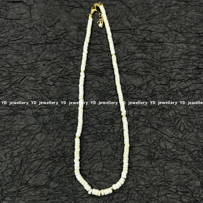 Wholesale Gemstone beaded moonstone patterned green water wave chain star and moon pendant stacked necklace