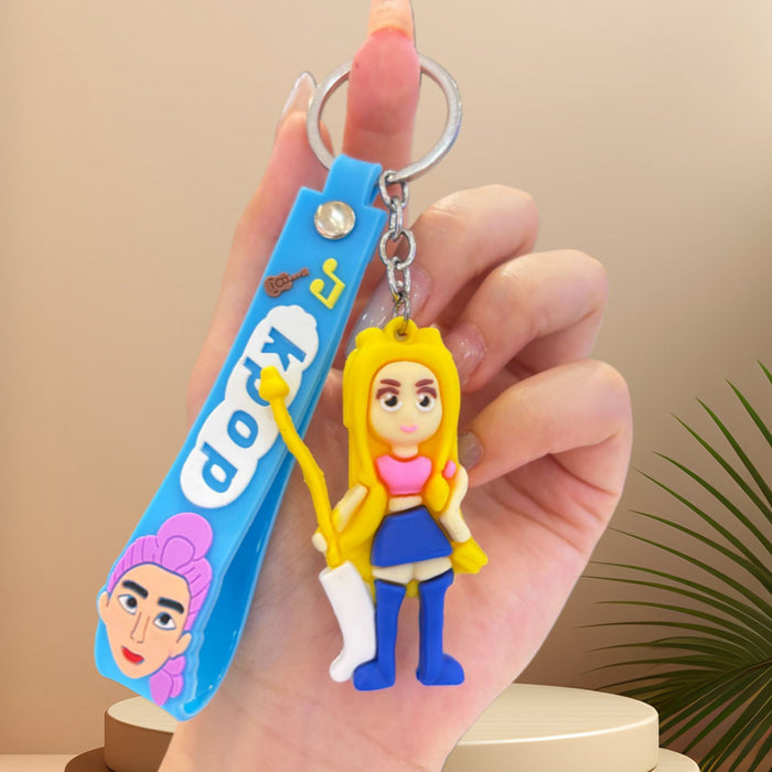 Wholesale Cartoon and anime peripheral silicone figurine keychain
