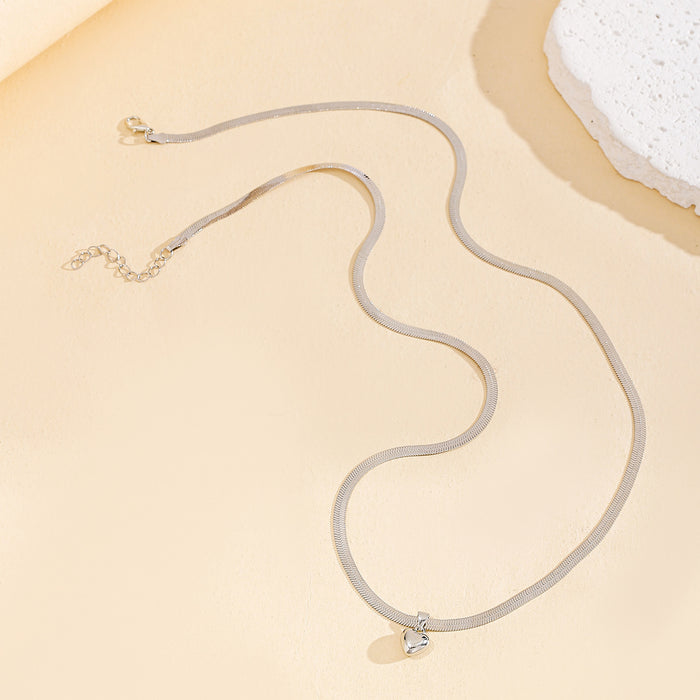 Wholesale New Fashion Alloy Peach Heart Waist Chain Personalized Love Pendant Snake Bone Chain