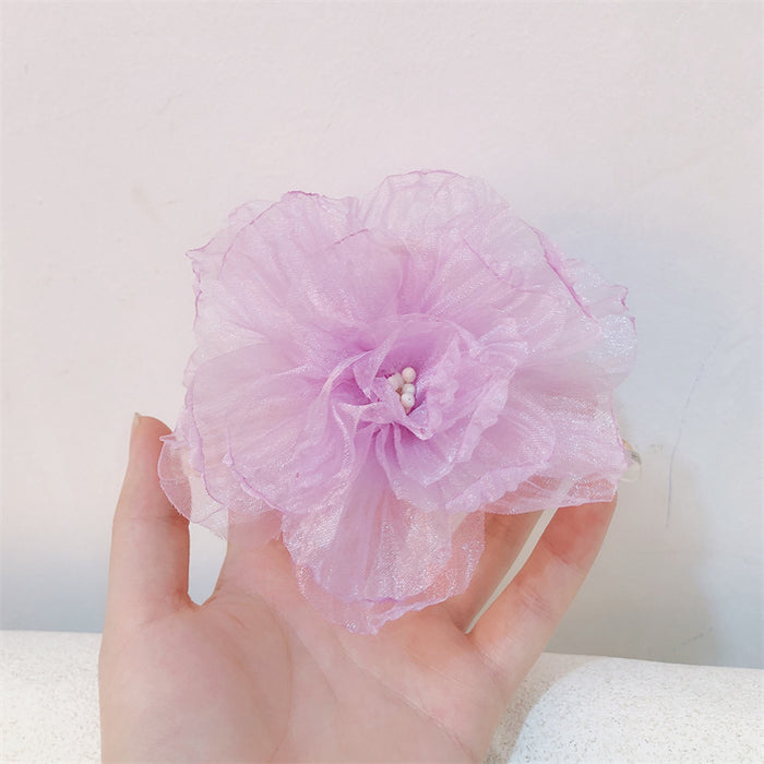 Wholesale holiday style big flower hairpin side clip Bangs clip hair accessories headdress for women