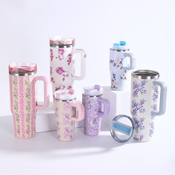 Wholesale Prosperity Series  40oz Car Cup Stainless Steel Insulated Cup Large Capacity Car Ice Cup with Handle