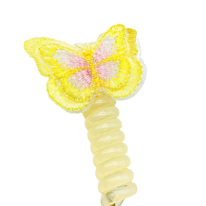 Wholesale Cute Butterfly Polyurethane Phone Cord Children's Hair Tie JDC-HS-Yiyan003