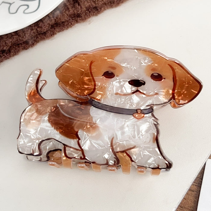Wholesale Cute Puppy Design PVC Hair Clip - Samoyed Corgi Border Collie Hair Accessory