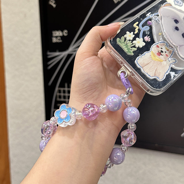 Wholesale New colorful flower handmade bead keychain, colorful backpack pendant, keychain accessories wholesale