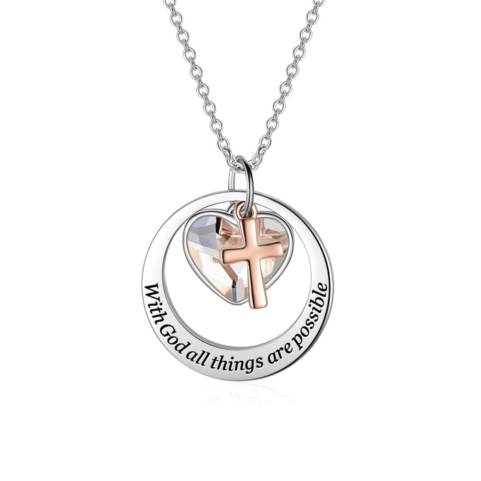 Wholesale Stainless steel necklace with silver cross pendant
