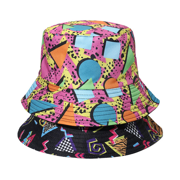 Sombrero de cubo de leopardo de rombo geométrico vintage al por mayor jdc-fh-yuanb027