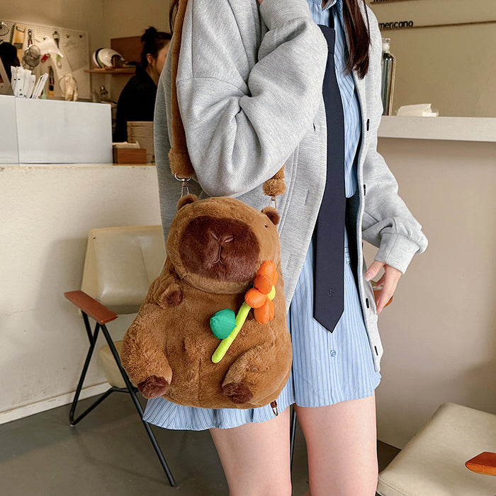 Wholesale Plush Bag Double Backpack Children' s Bag Cute Animal Doll Backpack Cartoon Doll