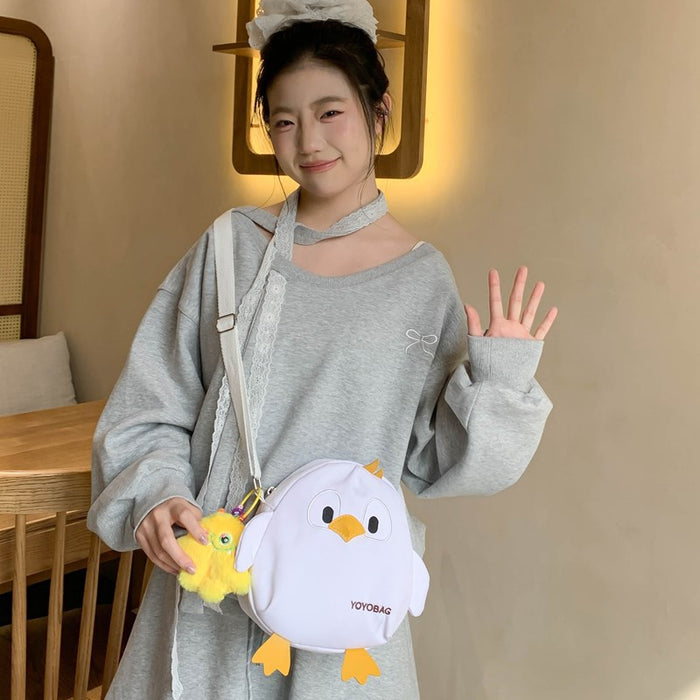 Wholesale  Penguin Cartoon Small School Bag Female Canvas Crossbody Bag Female