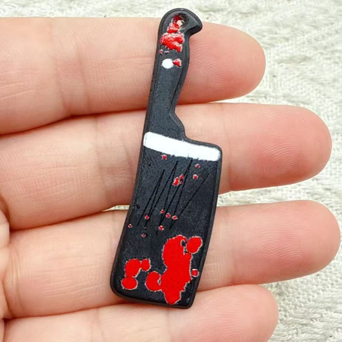 Wholesale 10pcs  Acrylic Scissors and Axe Novelty Props Double-sided Printed Pendant DIY Earrings and Bracelets