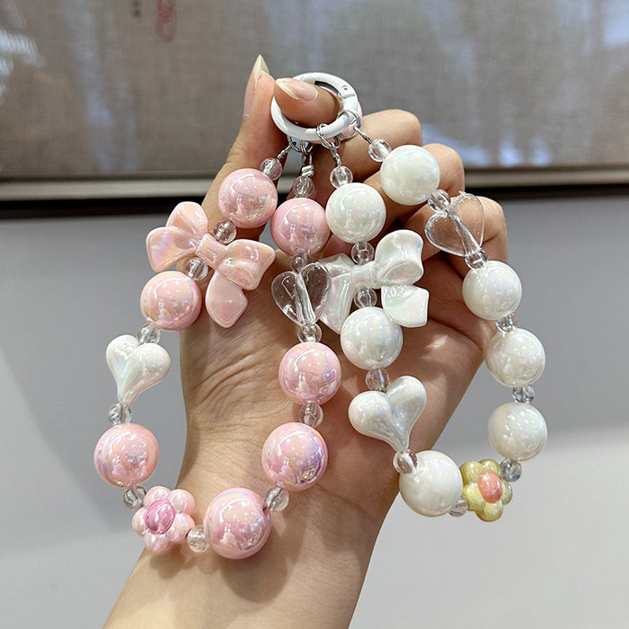 Wholesale Bow, love, bead, chain, cute and fashionable bag decoration, phone case hanging chain