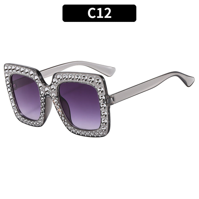 Wholesale Square Rhinestone Disco Sunglasses