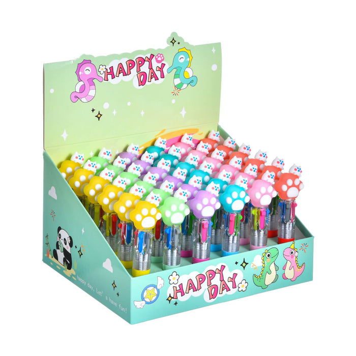 Wholesale 36pcs Cute donut mini four-color ballpoint pen multi-color hand account marking pen student stationery