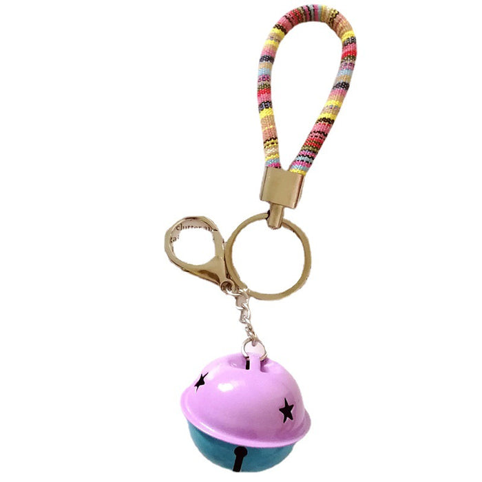 Wholesale 20PCS Two-tone Bells Fabric Keychains