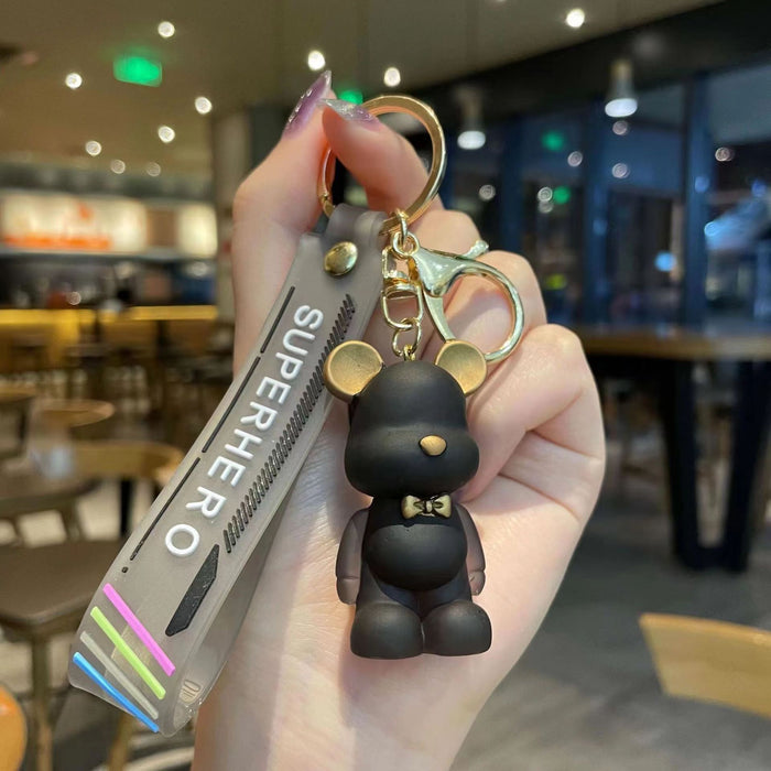 Wholesale Dreamy Crystal Bear Keychain Couple Birthday Gift Car Bag Small Pendant