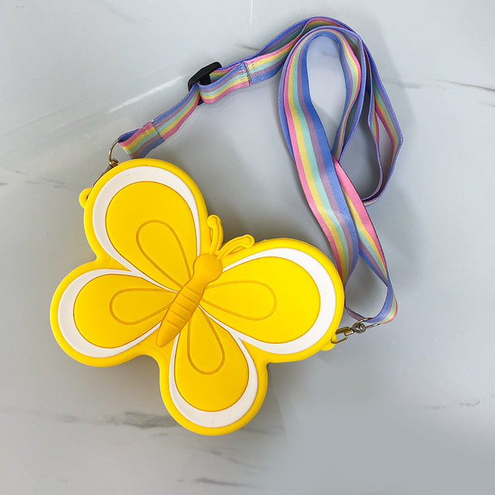 Wholesale Butterfly Silicone Children' s Crossbody Bag Chic Fashion Accessory MOQ≥3