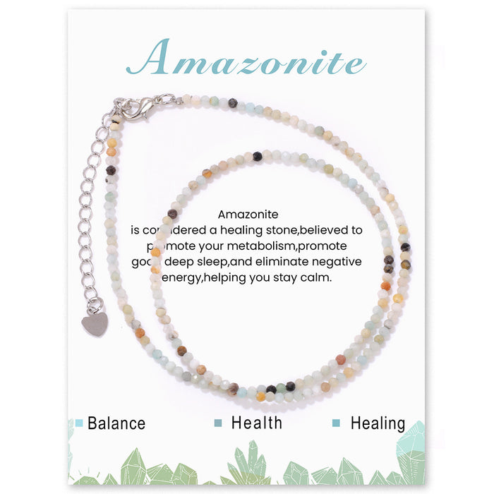 Wholesale Delicate beaded stone pendant necklace for brides collarbone length