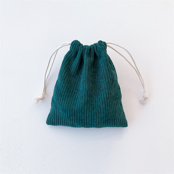 Wholesale Corduroy storage bag, drawstring pocket, portable coin purse