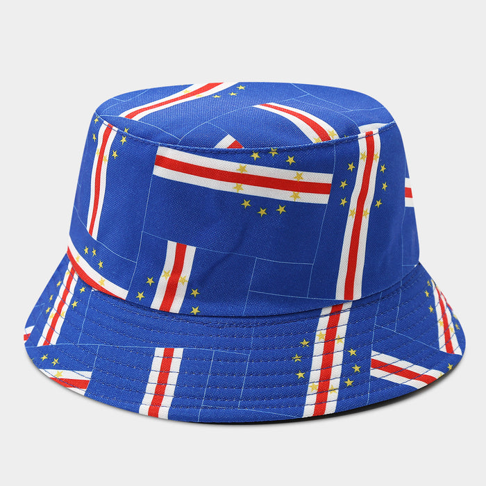 Wholesale Summer World Cup National Flags Pattern Double-Sided Bucket Fashionhat for Men and Women