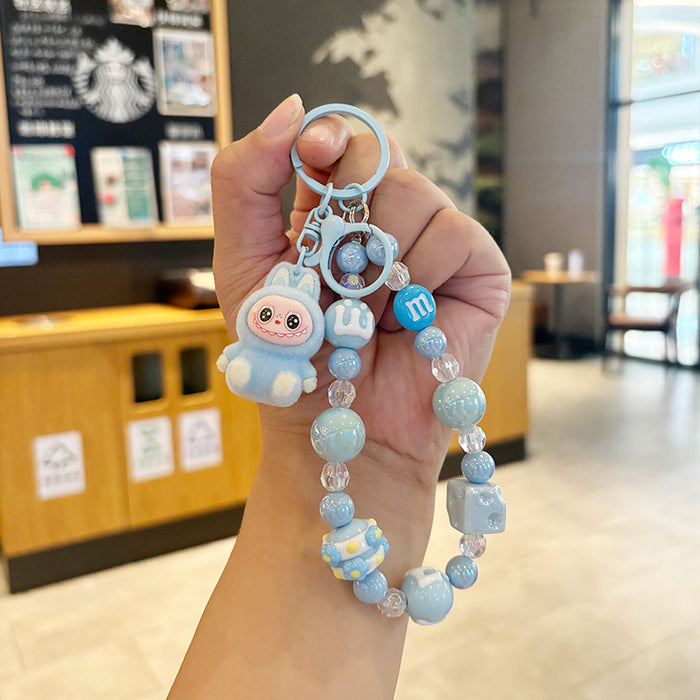Wholesale Cartoon doll beaded phone charm keychain