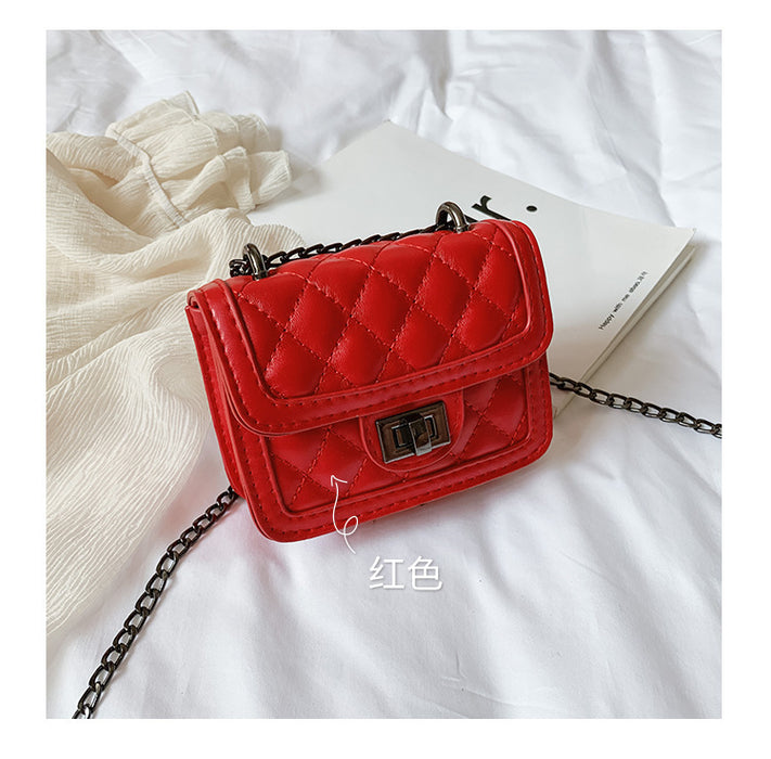 Wholesale Mini diamond grid shoulder crossbody bag, fashionable chain, loose change accessories