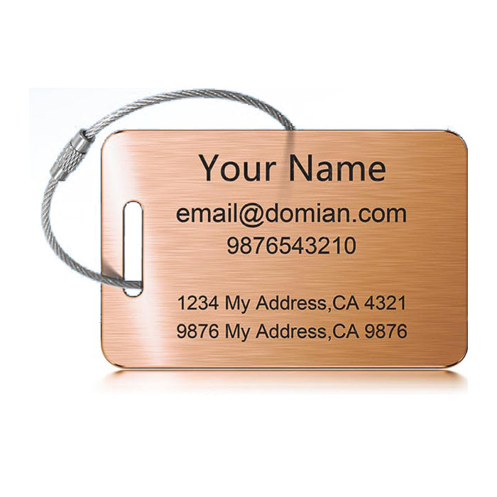 Wholesale Stainless steel tags, backpacks, luggage bags, travel cards, ID tags, steel wire keychains, stainless steel luggage tags