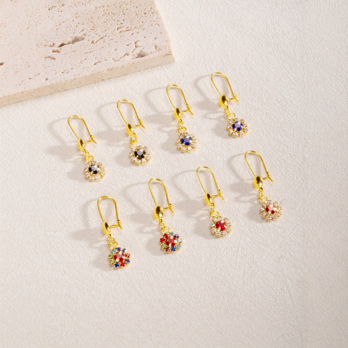 Wholesale Copper plated diamond inlaid lace earrings, light luxury, niche design, high-end earrings