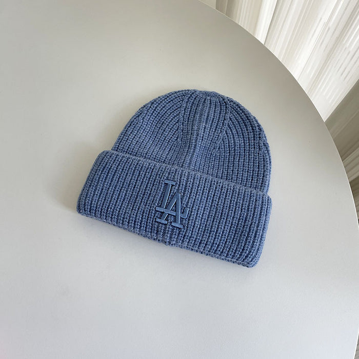 Wholesale autumn and winter cold-proof warm letter embroidered knitted hat ear protection hat JDC-HT-MaiM001