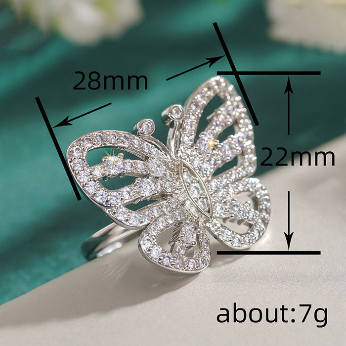 Wholesale The butterfly sparkling ring
