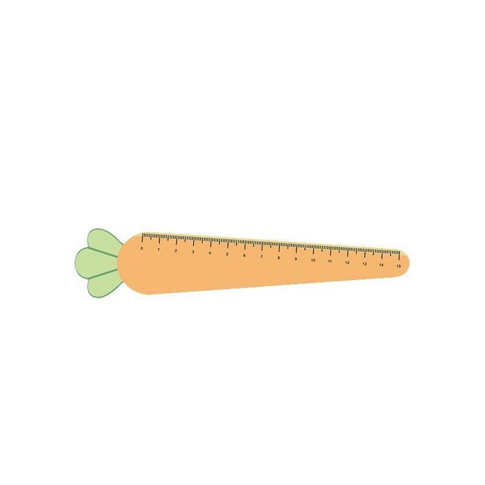 Wholesale  15cm Cute Carrot Ruler with Pictures, Multi-Functional Drawing Ruler