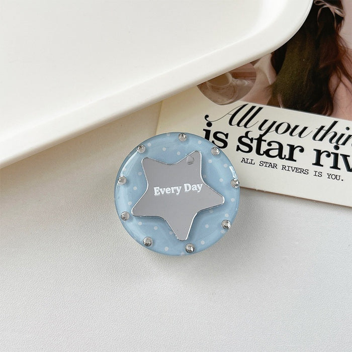 Wholesale Acrylic Rhinestone Star Mirror Phone Grip Stand