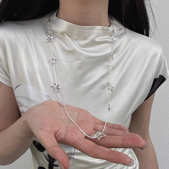 Wholesale Temperament multi-layer pearl cross necklace