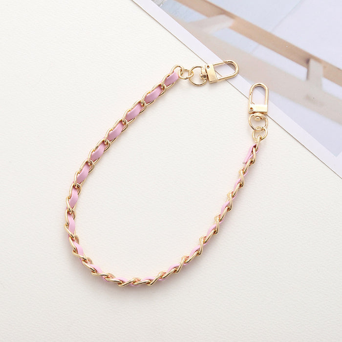 Wholesale Pearl Handheld Chain DIY Mobile Phone Case Accessories Metal Chain Keychains JDC-KC-GL003