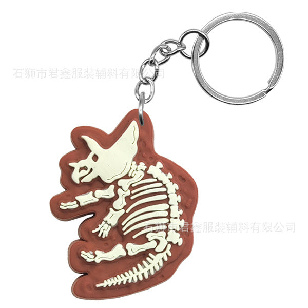 Wholesale Dinosaur Fossil Keychain  Pvc Luminous Keychain