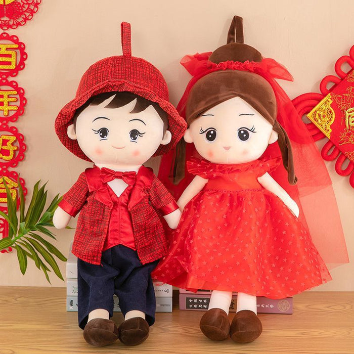 Wholesale New Couple Bed Doll Wedding Doll A Pair of Plush Toys Children Sleeping Doll Wedding Gift Boys and Girls JDC-DO-MW007